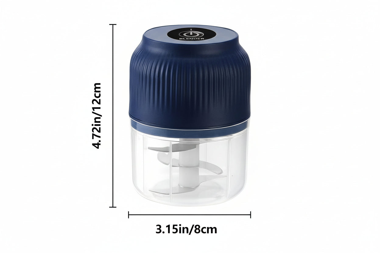 Electric mini food processor - cordless garlic chopper and vegetable blender 300ml