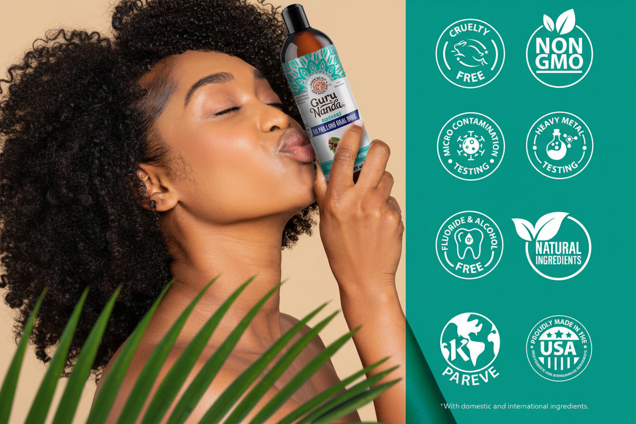 Gurunanda cocomint oil pulling - daily oral care with essential oils and vitamins D E K2