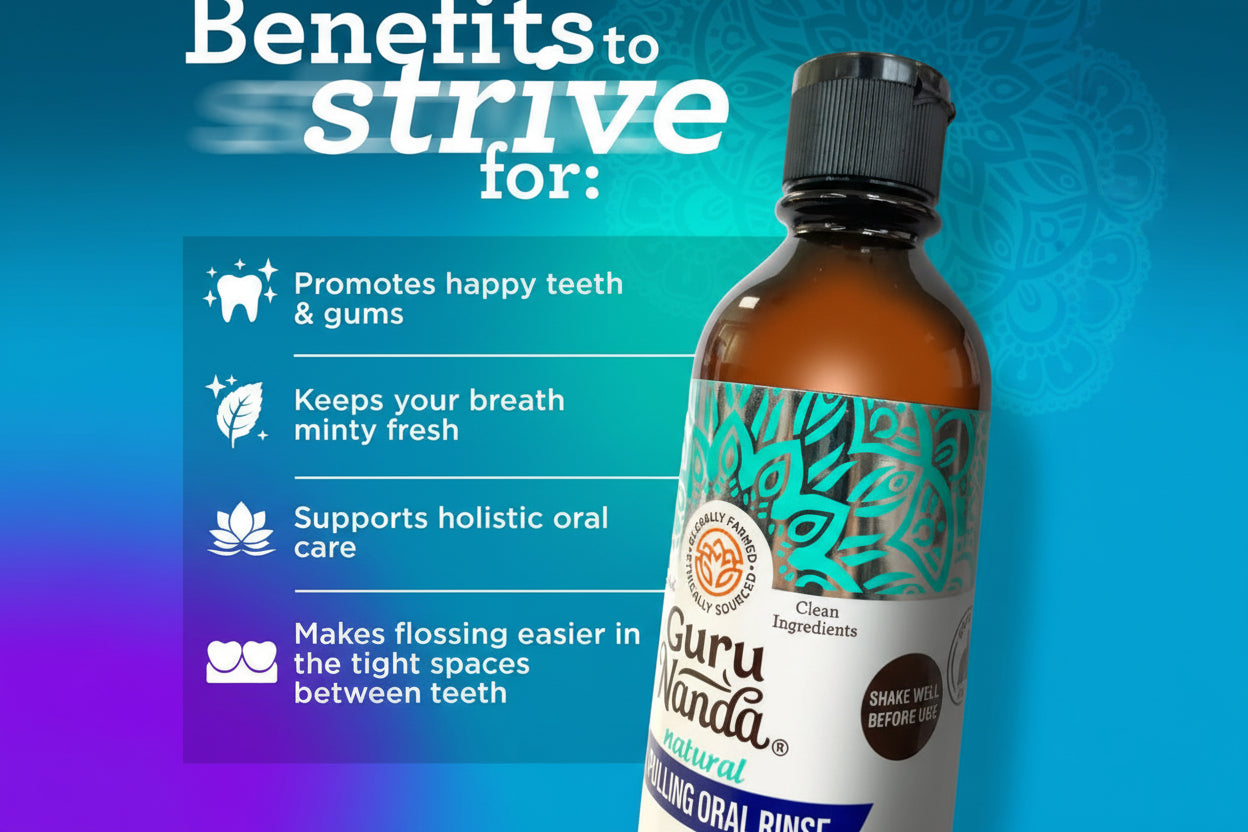 Gurunanda Cocomint Pulling Oil with 7 Essential Oils & Vitamins D, E & K2 - 8 Oz