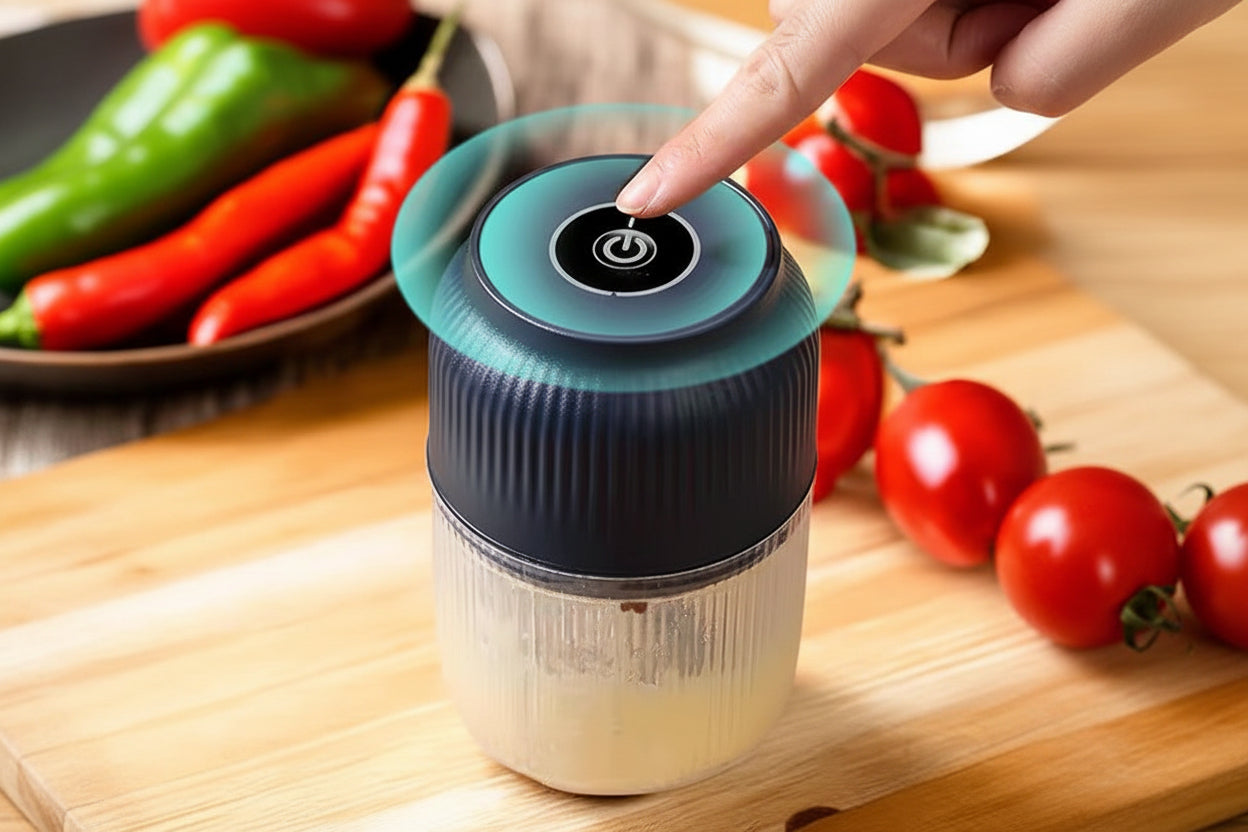 Electric Garlic Chopper,Mini Portable Veggie Chopper,300Ml Garlic Grinder Masher Onion Chopper, Blender to Vegetable, Cordless Food Processor for Ginger, Chili, Fruit, Meat, Spices, Beans, Etc